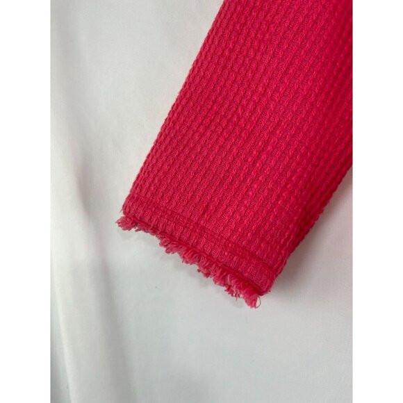 Zara Basic Barbie-Pink Waffle-Knit-Style Cotton Women's Blazer - Picture 8 of 13